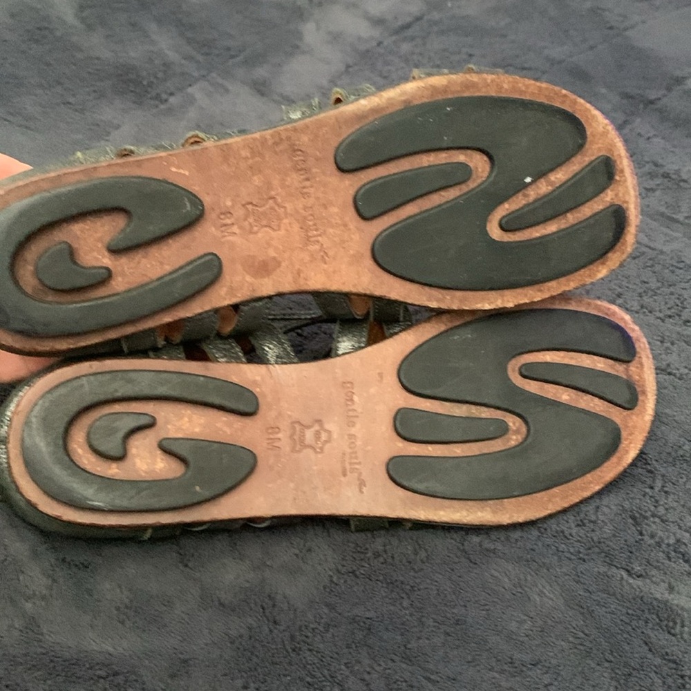 Metallic Gray Gladiator Sandals - image 2